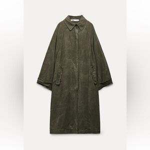 Zara Khaki Women's Cape Coat
